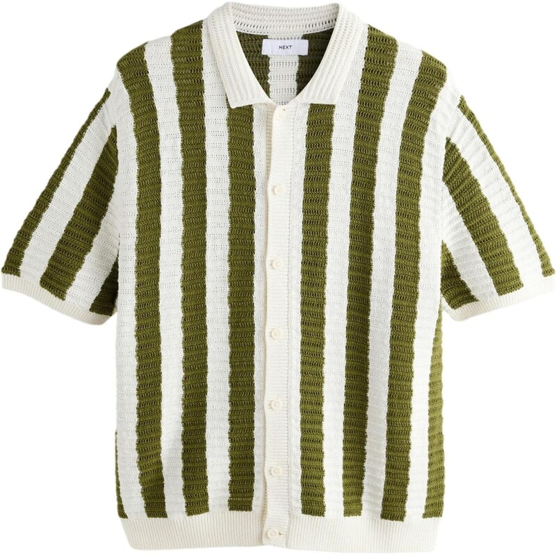 Next Sveter olivová / biela 68294295