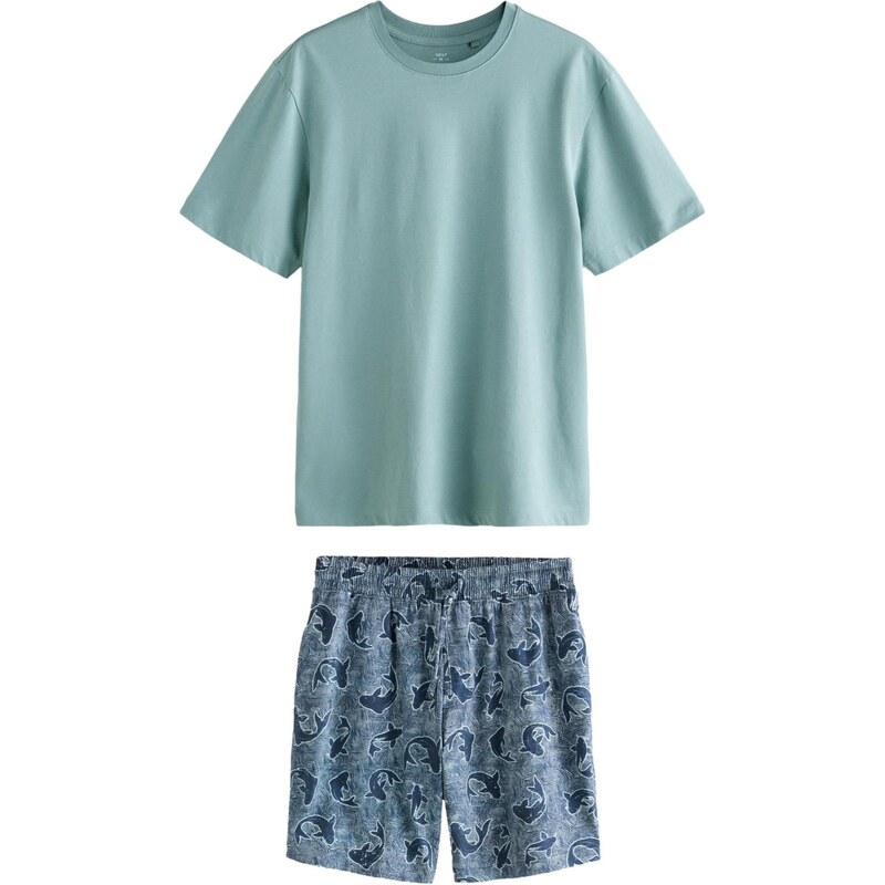 Next Krátke pyžamo námornícka modrá / nebesky modrá / šedobiela 68294319