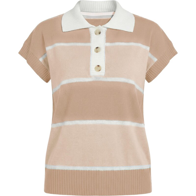 Imily Bela Sveter béžová / tmavobéžová / biela 68294352