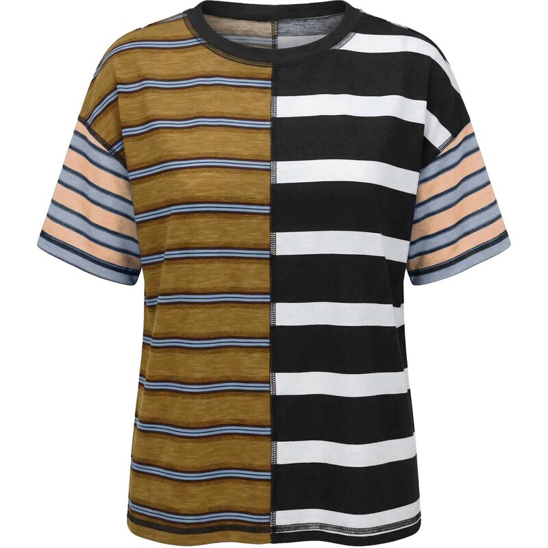 Imily Bela Tričko svetlomodrá / olivová / čierna / biela 68294430