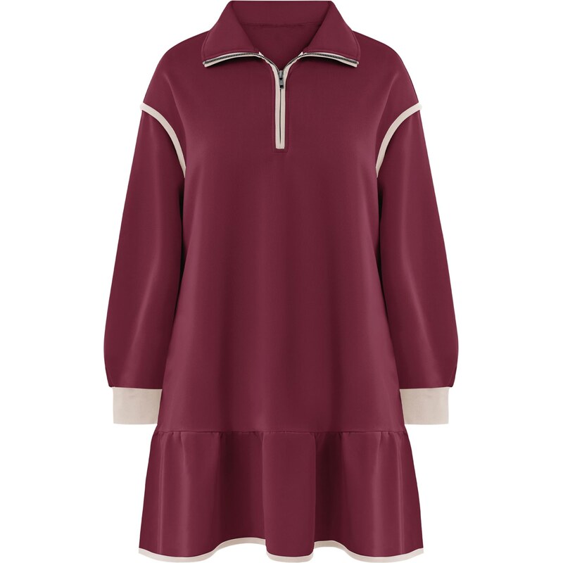 Imily Bela Šaty burgundská / biela 68294547