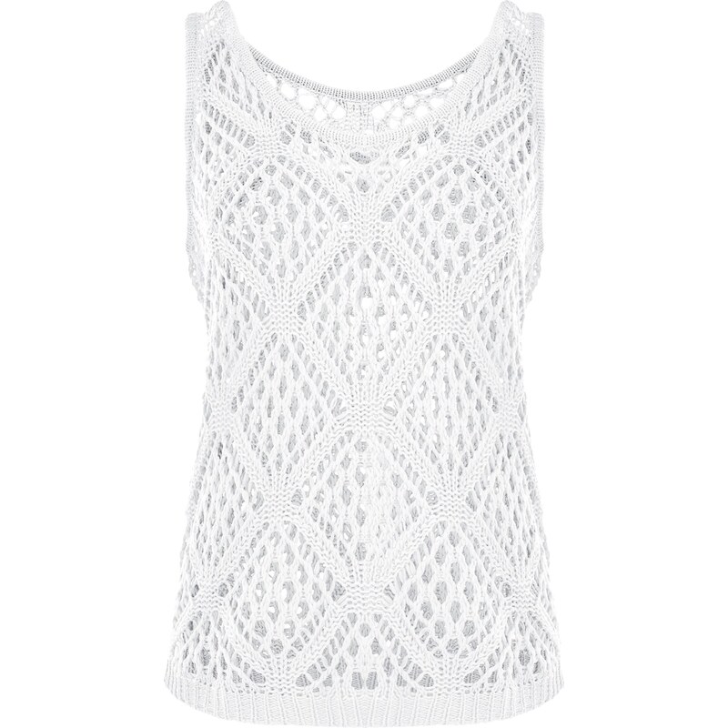 Imily Bela Vyšívaný top biela 68294549