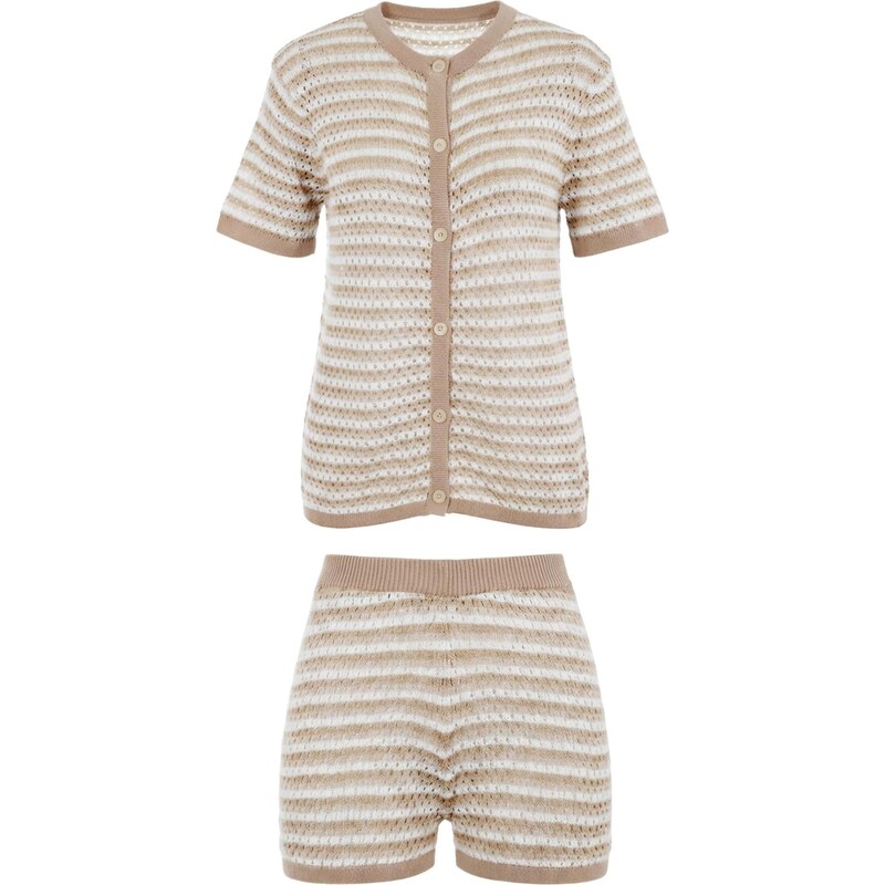 Imily Bela Nohavicový kostým kaki / biela 68294685