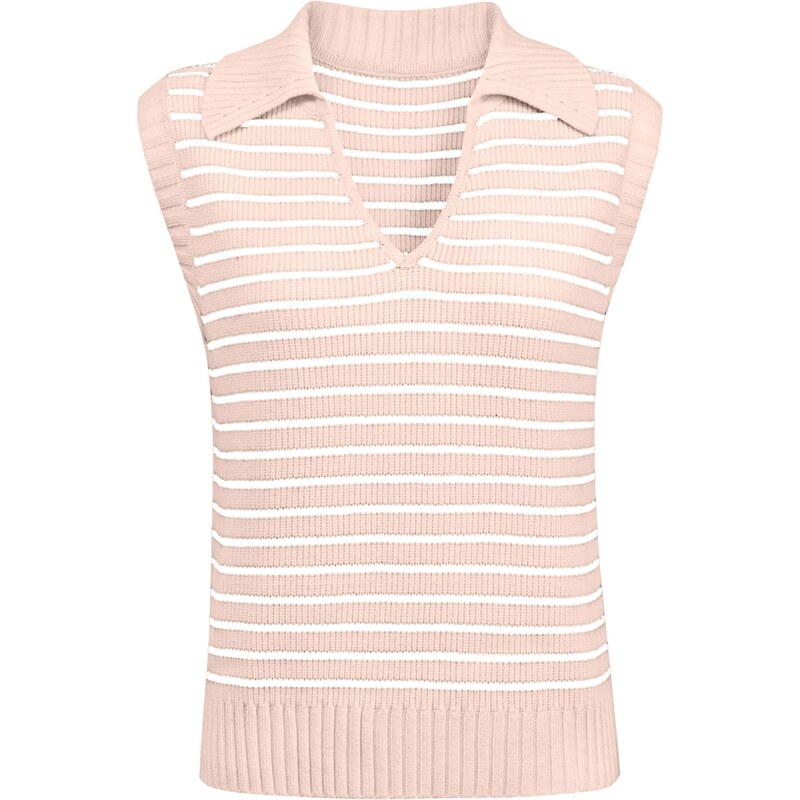 Imily Bela Sveter pastelovo ružová / biela 68294717