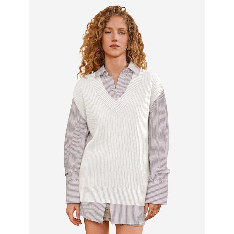 Imily Bela Sveter biela 68294725