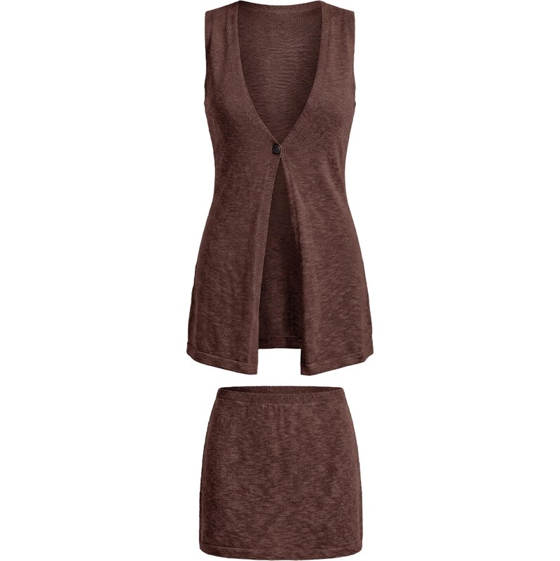 Imily Bela Kostým hnedá melírovaná 68294842