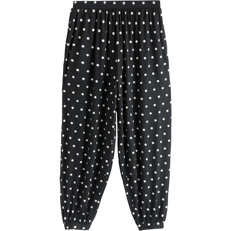 Next Háremové nohavice čierna / biela 68445097