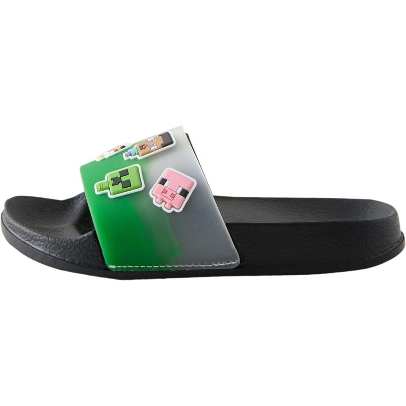 Next Otvorená obuv Minecraft sivá / zelená / ružová / čierna 68295080