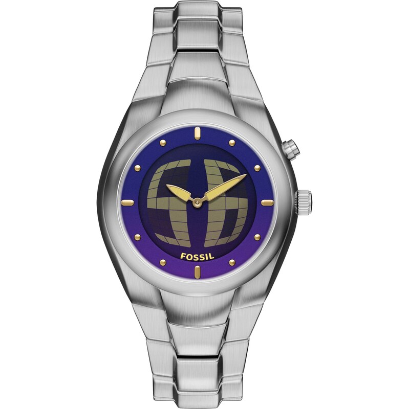 FOSSIL Analógové hodinky BIG TIC indigo / zlatá žltá / strieborná 68295433