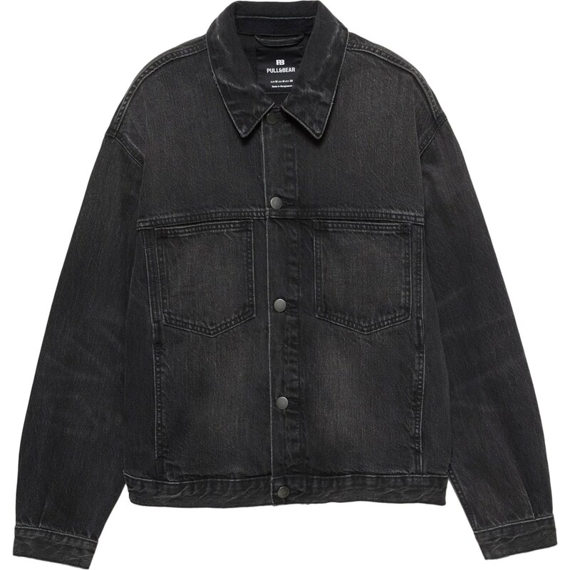 Pull&Bear Prechodná bunda čierny denim 68295499