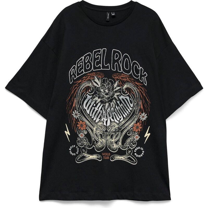 VERO MODA Tričko VMLILIE HAILEY hnedá / striebornosivá / čierna / 68295542