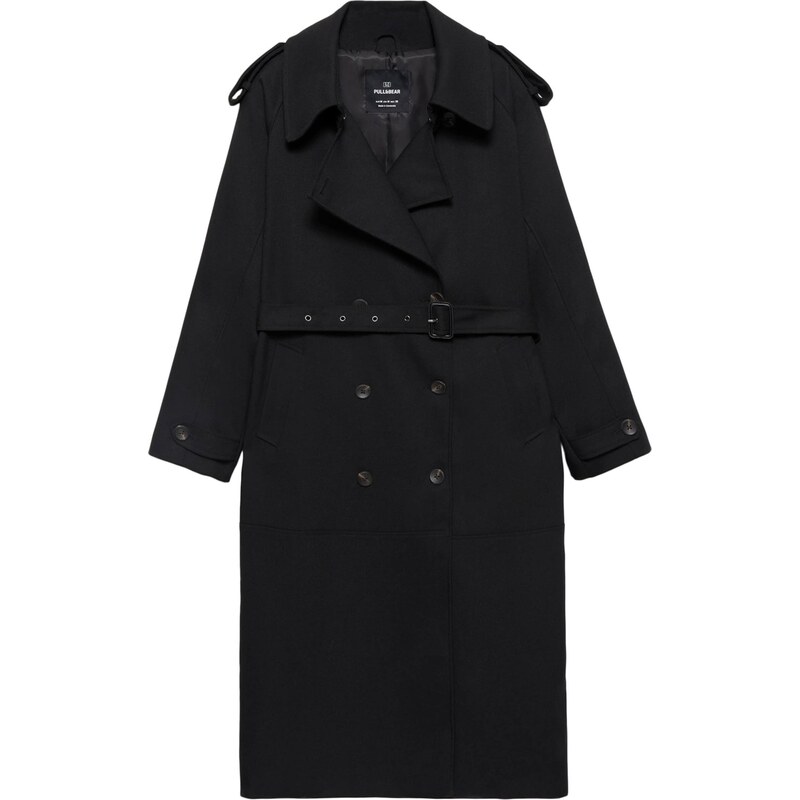 Pull&Bear Prechodný kabát čierna 68295513