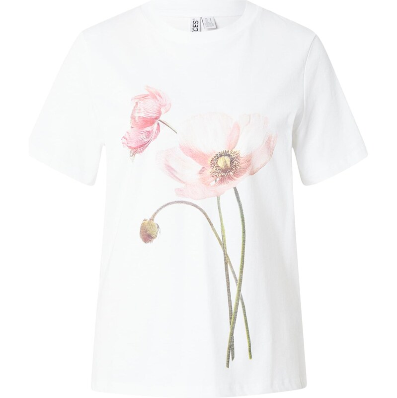 PIECES Tričko PCGURU tmavozelená / staroružová / biela 68295588