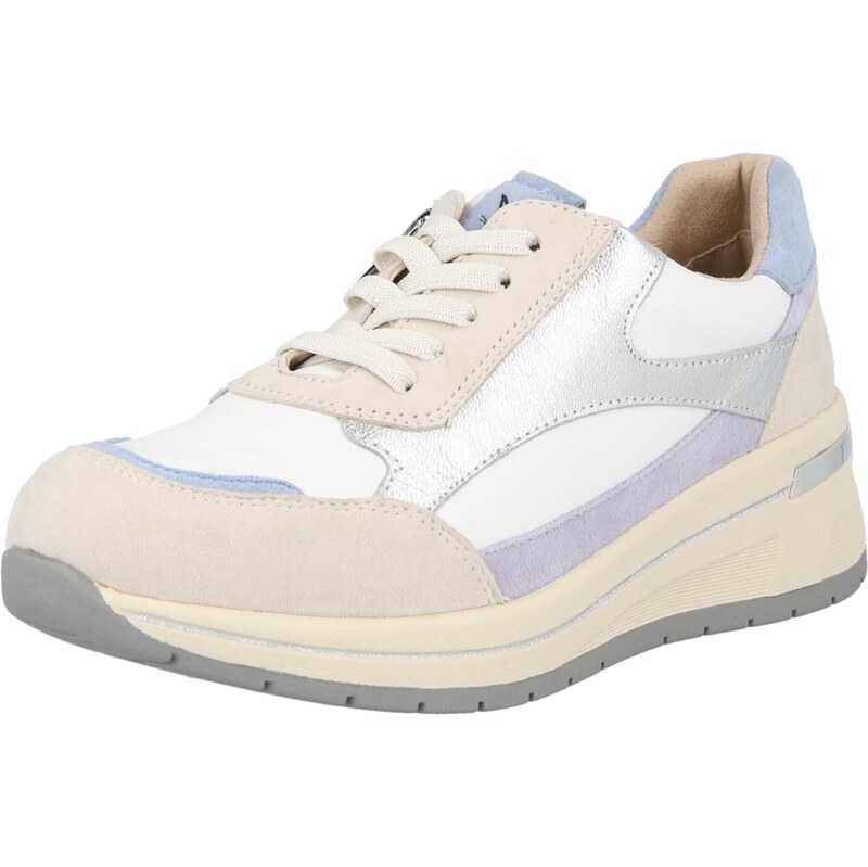 CAPRICE Nízke tenisky krémová / svetlomodrá / strieborná / biela 68295614