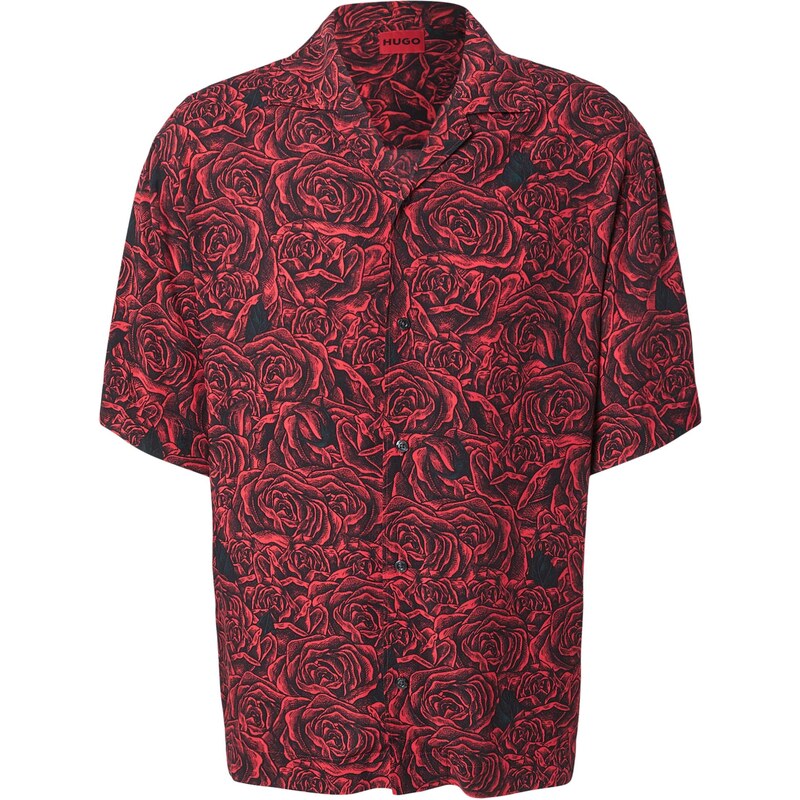 HUGO Košeľa Espino červená / čierna 68295693