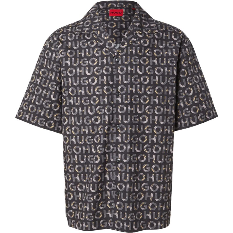 HUGO Košeľa Espino žltá / sivá / tmavosivá / čierna 68295726