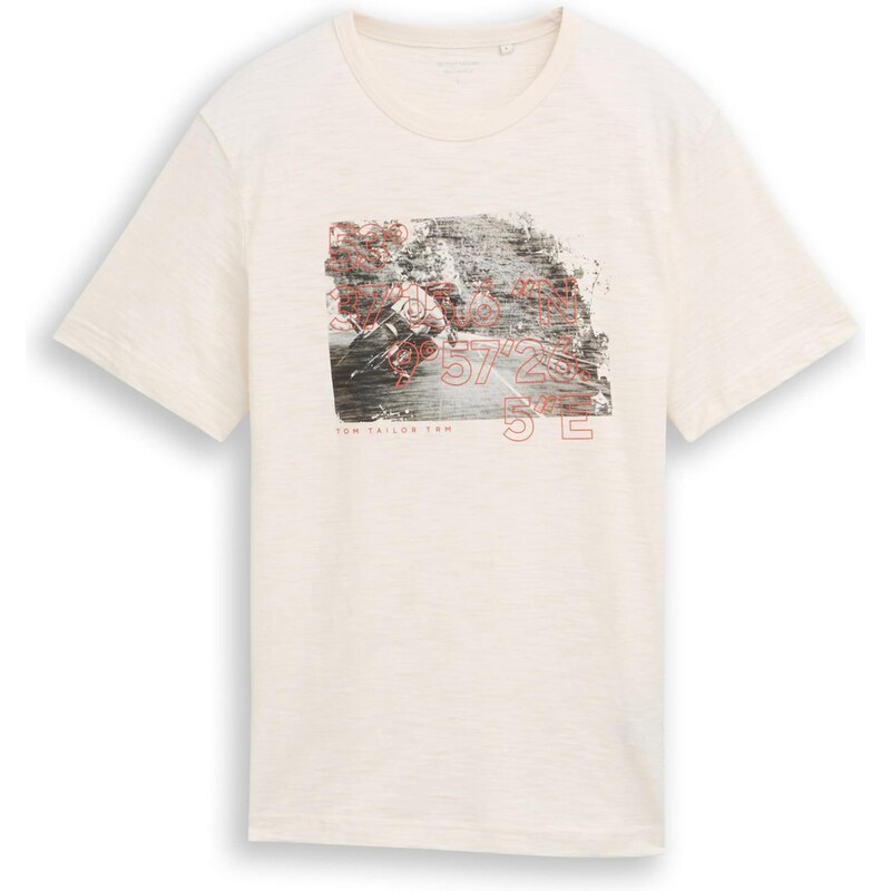 TOM TAILOR Tričko grafitová / červená / prírodná biela 68295797