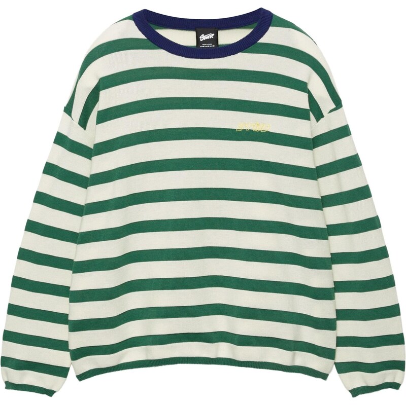 Pull&Bear Sveter STWD zelená / biela 68295902