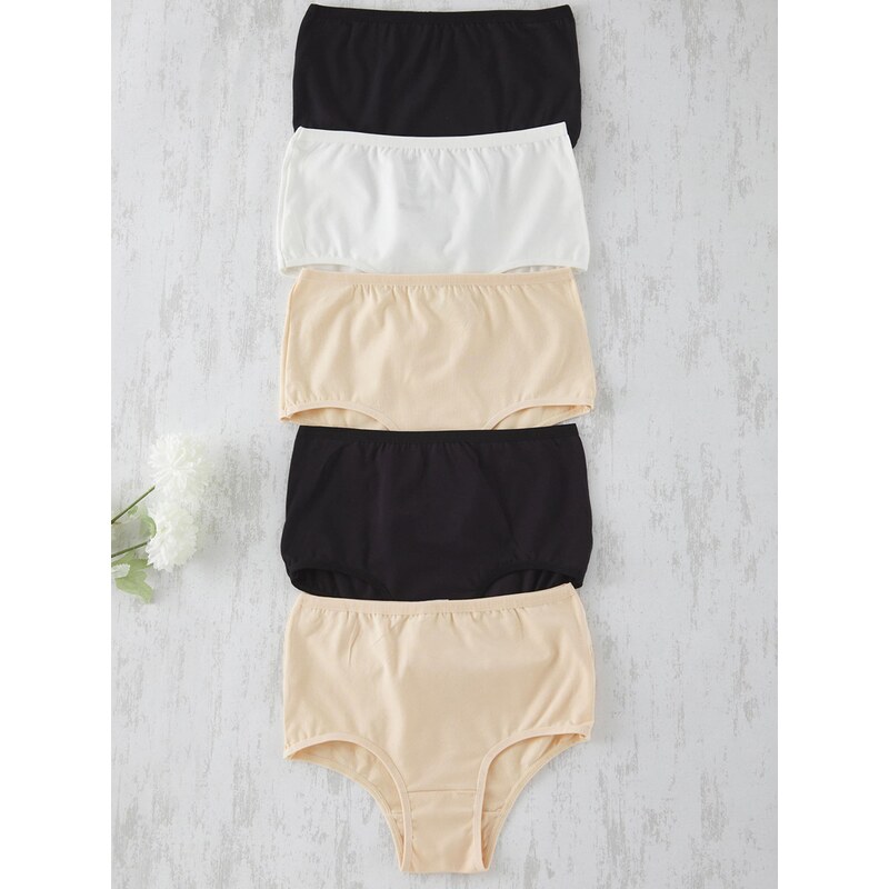 Trendyol Nohavičky béžová / čierna / biela 68295930