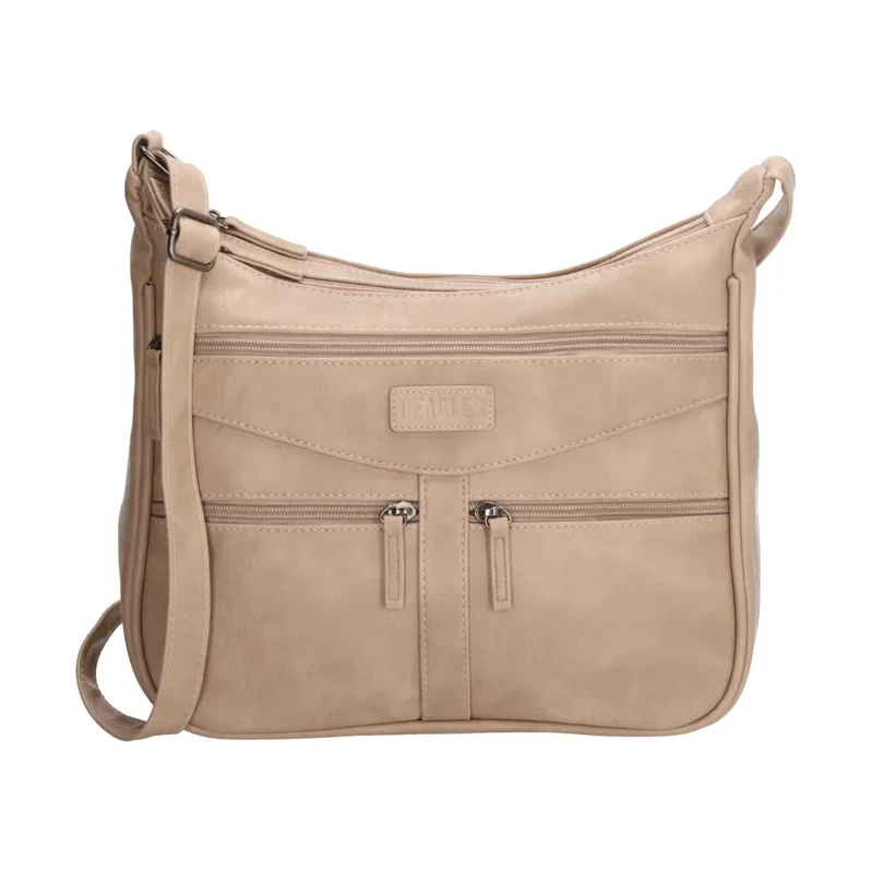 Beagles Béžová kožená kabelka cez rameno „Nemesis“ 68294195