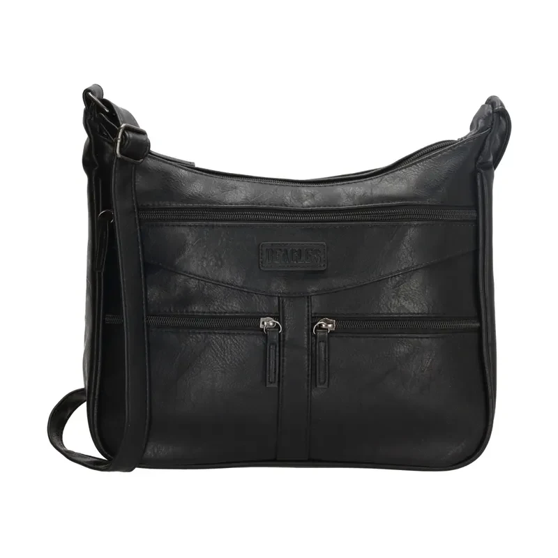 Beagles Čierna kožená kabelka cez rameno „Nemesis“ 68294192