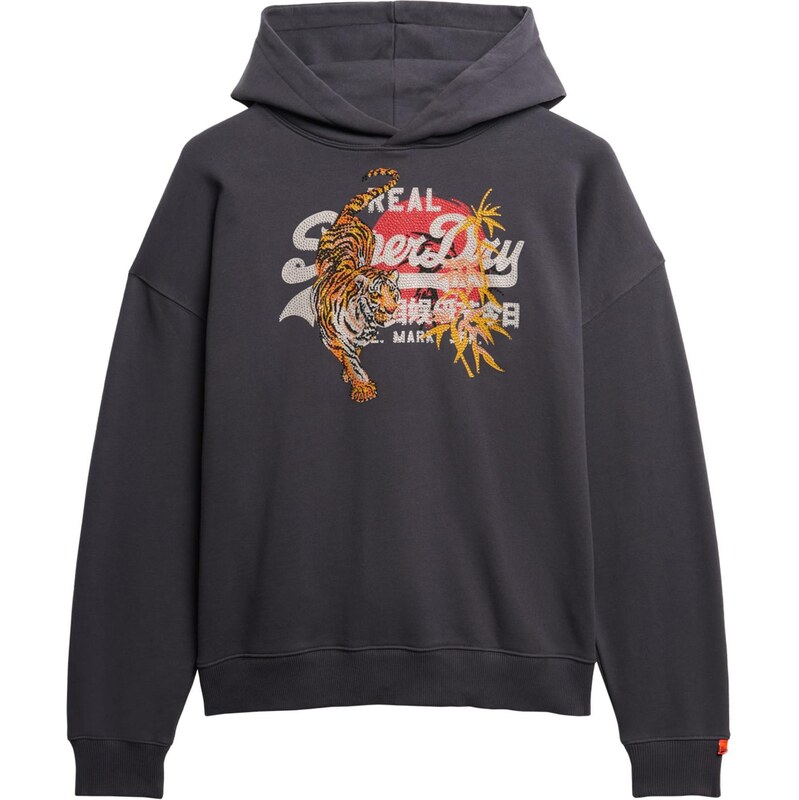 Superdry & Co Mikina Tokyo tmavosivá / oranžová / tmavooranžová / 68298451