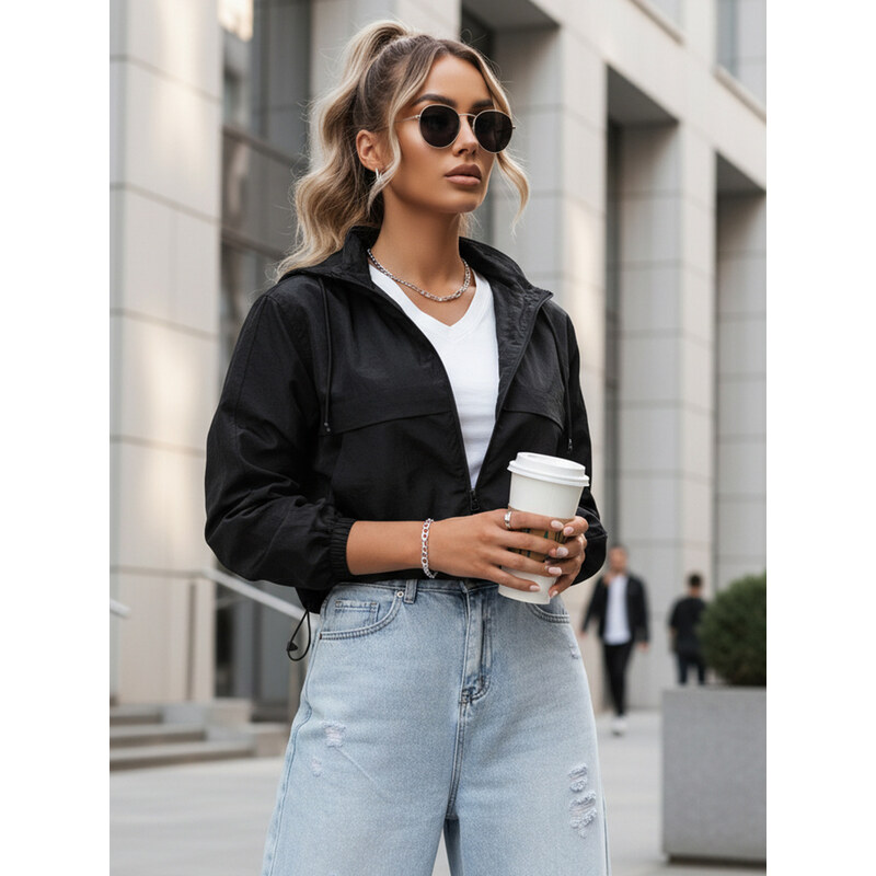 BASIC Čierna krátka bunda GRAUS TY4222 49672032