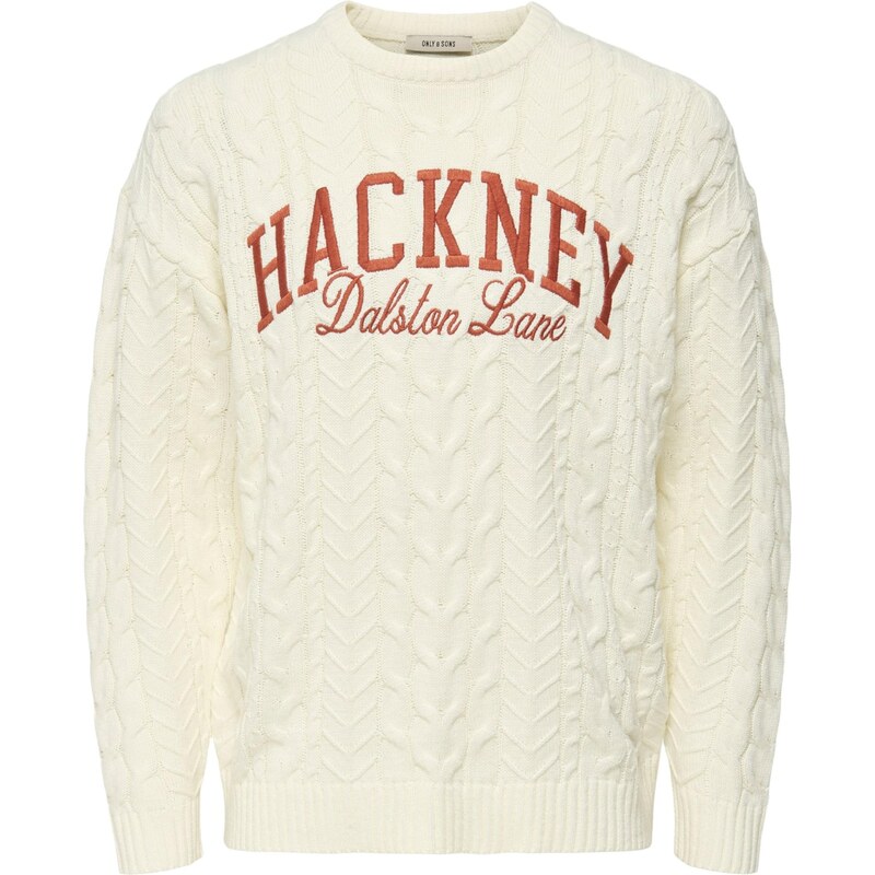 Only & Sons Sveter ONSMack mandarínková / biela 68298486