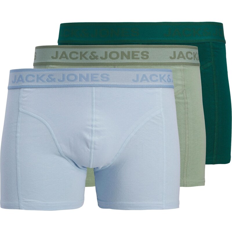JACK & JONES Boxerky JACWESLEY svetlomodrá / kaki / jedľová / 68298504