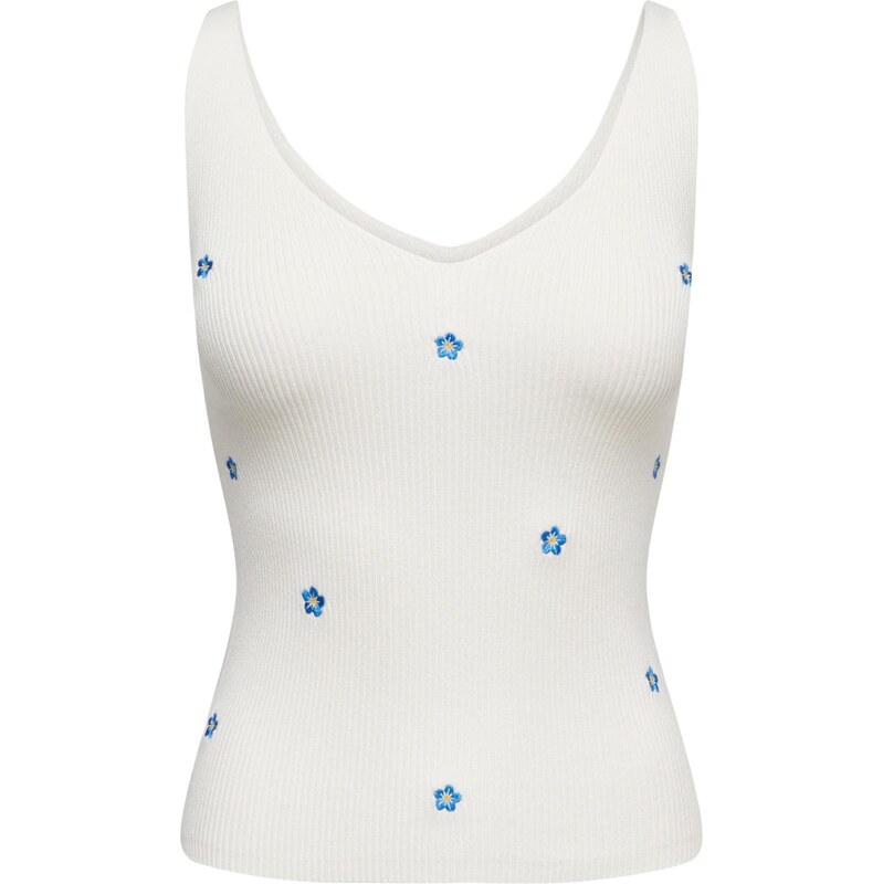 JDY Vyšívaný top JDYNANNA azúrová / žltá / biela 68298538