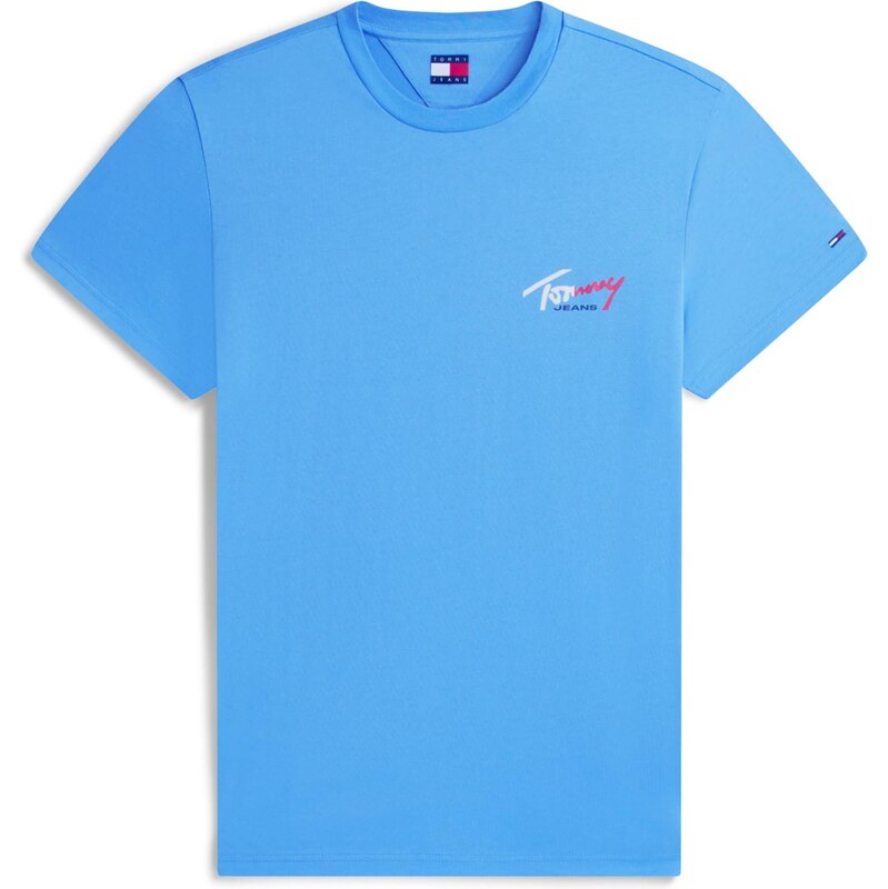 Tommy Jeans Tričko azúrová / svetločervená / biela 68298661