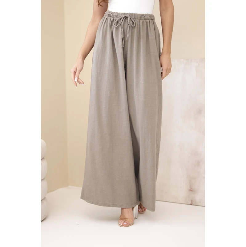 Kesi Włoski Dámske široké nohavice s pružným pásom 68297886