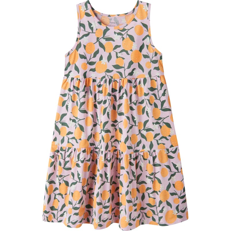 NAME IT Šaty NKFVIGGA tmavozelená / oranžová / svetloružová 68298786