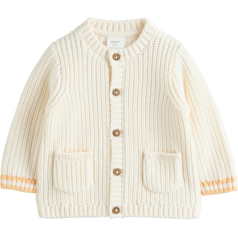 Next Kardigán oranžová / biela ako vlna 68298855