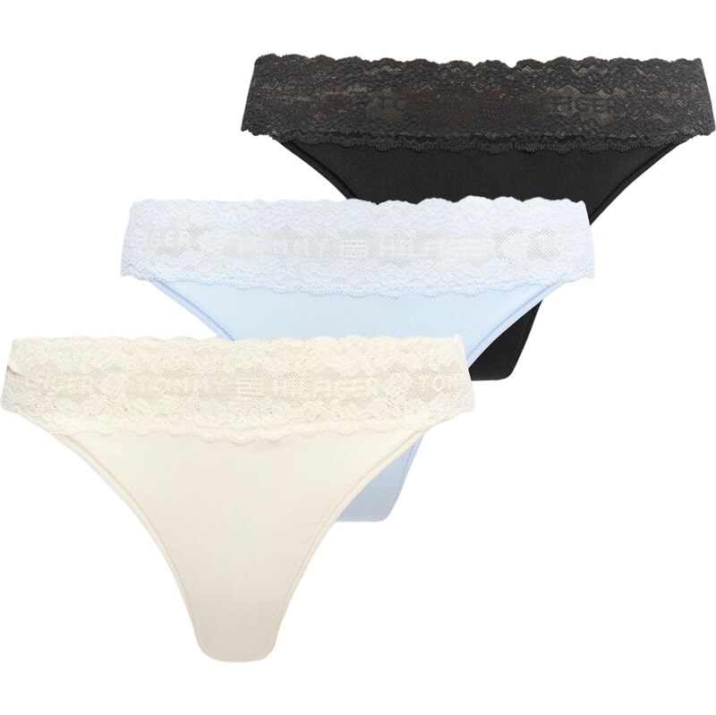Tommy Hilfiger Underwear Tangá slonová kosť / nebesky modrá / čierna 68299039