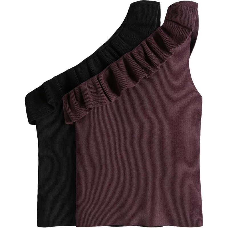 The Set Vyšívaný top čokoládová 68299067