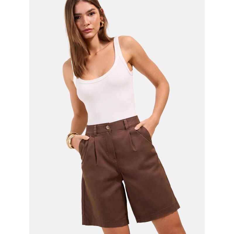 Friends Like These Plisované nohavice čokoládová 68299167