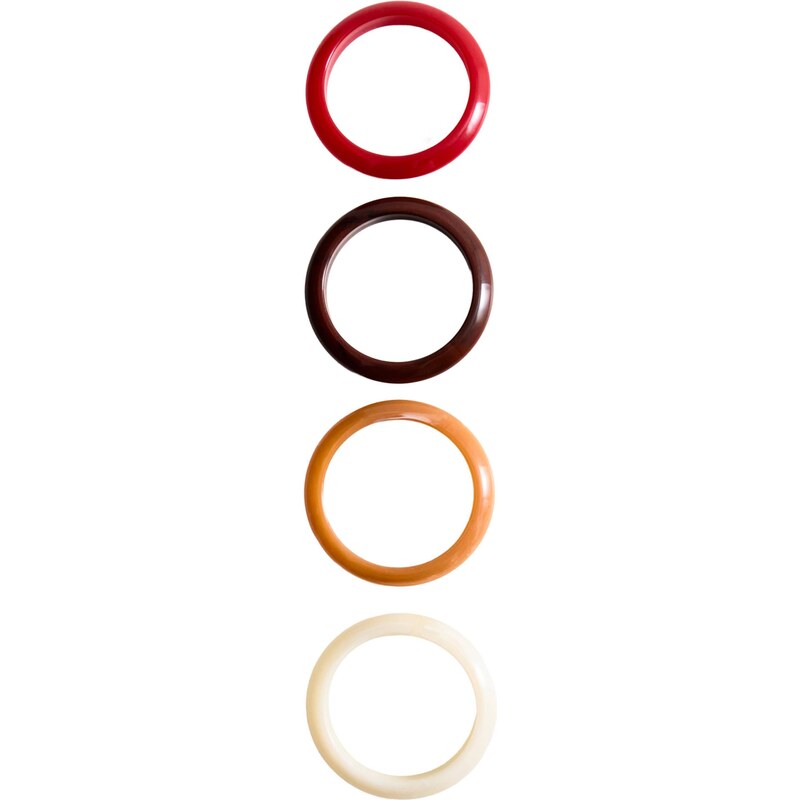 MANGO Náramok MICAELA tmavohnedá / oranžová / červená / biela 68299163