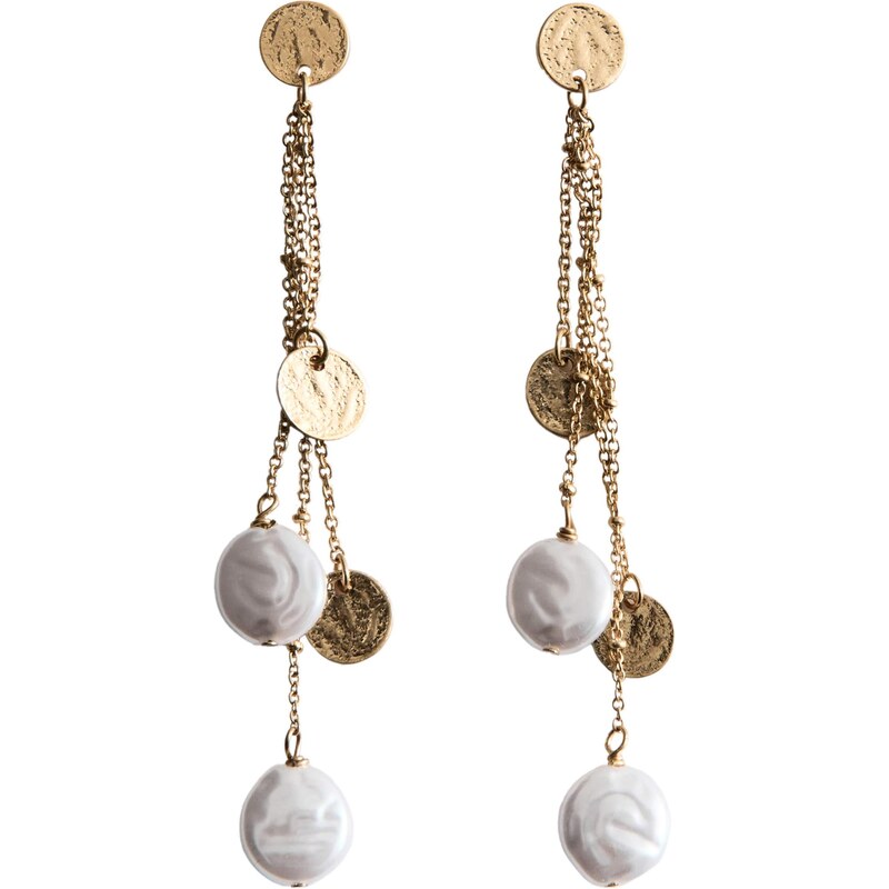 MANGO Náušnice zlatá / perlovo biela 68299183