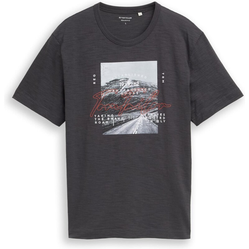 TOM TAILOR Tričko pastelovo modrá / sivá melírovaná / oranžovo červená 68299342