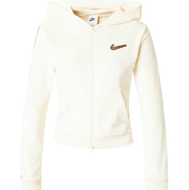 Nike Sportswear Tepláková bunda svetlohnedá / biela 68299434
