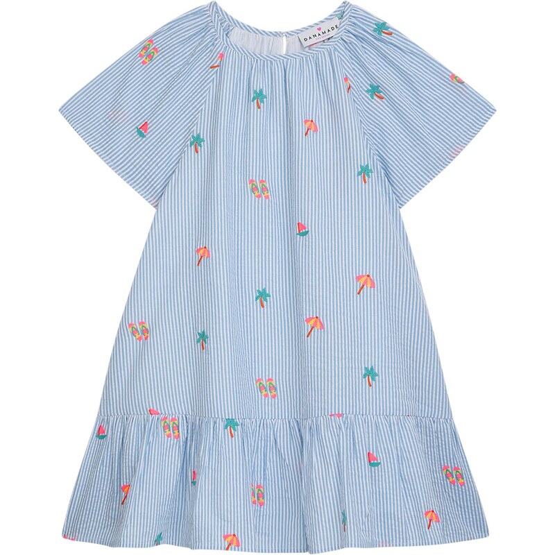 Danamade Šaty svetlomodrá / nefritová / oranžová / biela 68299500