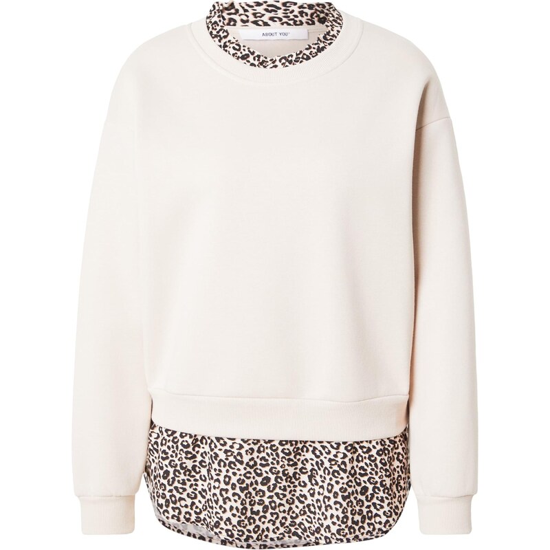 ABOUT YOU Mikina Clara béžová / mokka / čierna 68299543