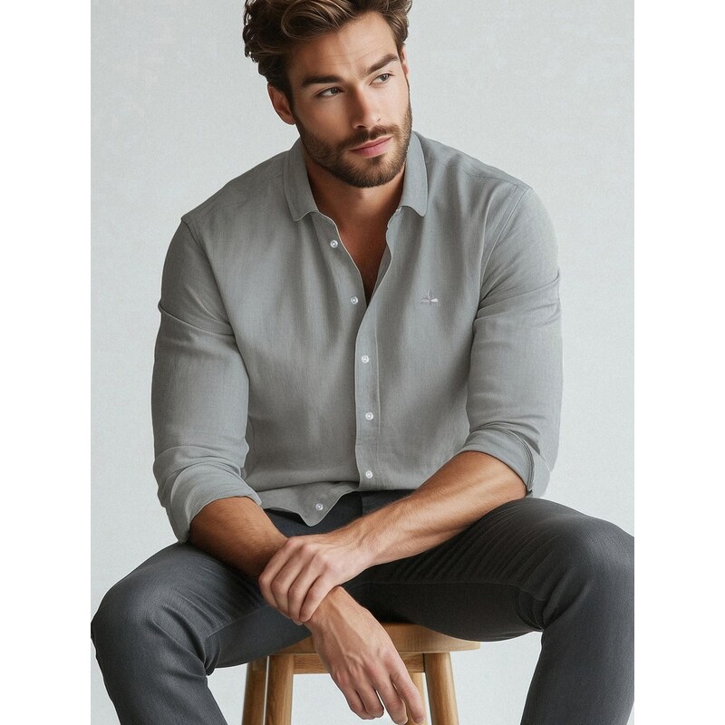 Trendyol Košeľa sivá 68299616