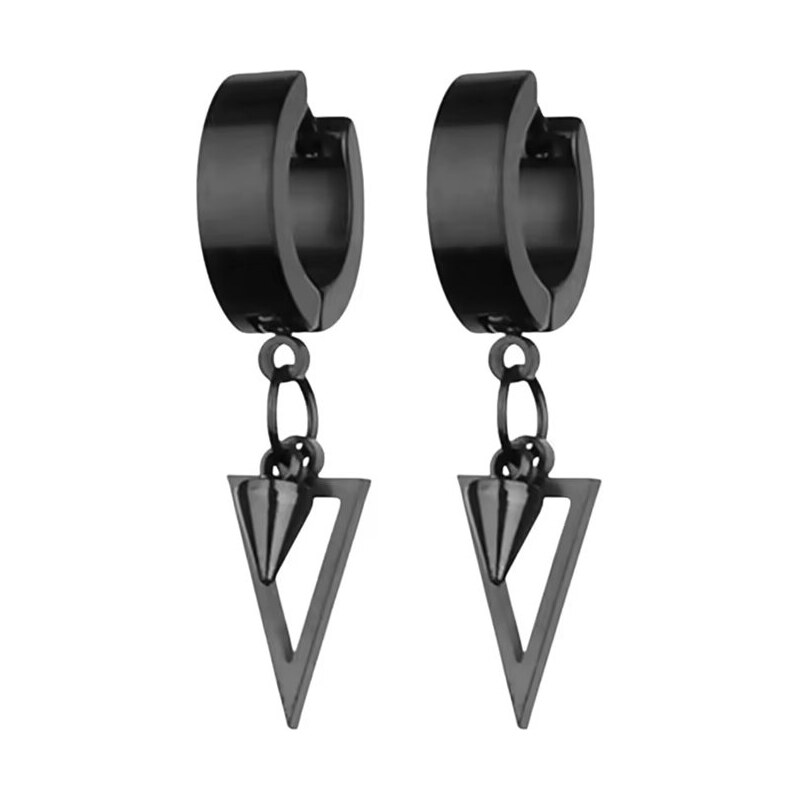 Titan Jewerly Náušnice z chirurgickej ocele Triangl Spike Čierne 68299859
