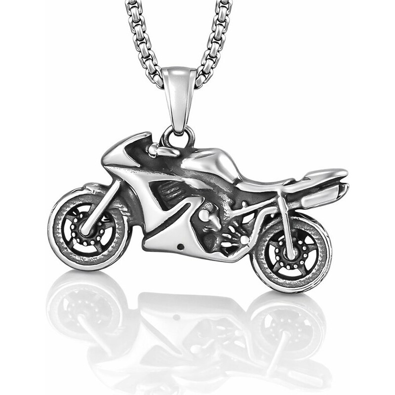 Impress Jewelry Prívesok z chirurgickej ocele Motorka Sportbike 68299870