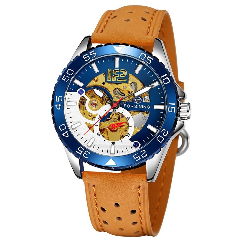 FORSINING pánske automatické hodinky Soldier Modré M3T7 68299878
