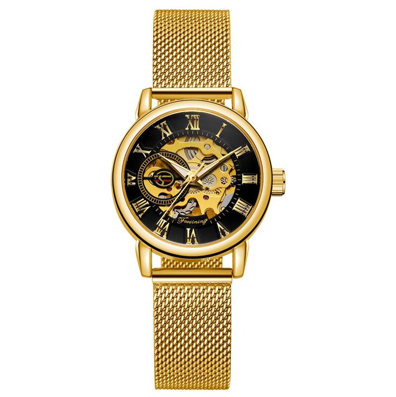 FORSINING mechanické hodinky FSL8099M4G2 Zlato čierne 68299882