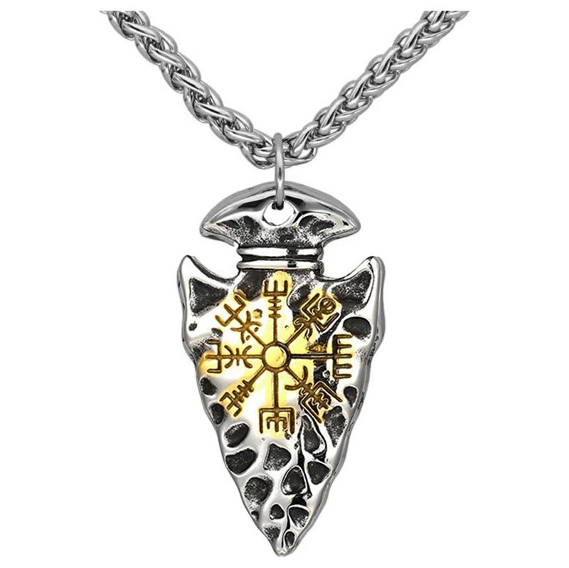 Impress Jewelry Prívesok z chirurgickej ocele Hrot šípu Vegvísir Dual 68299909