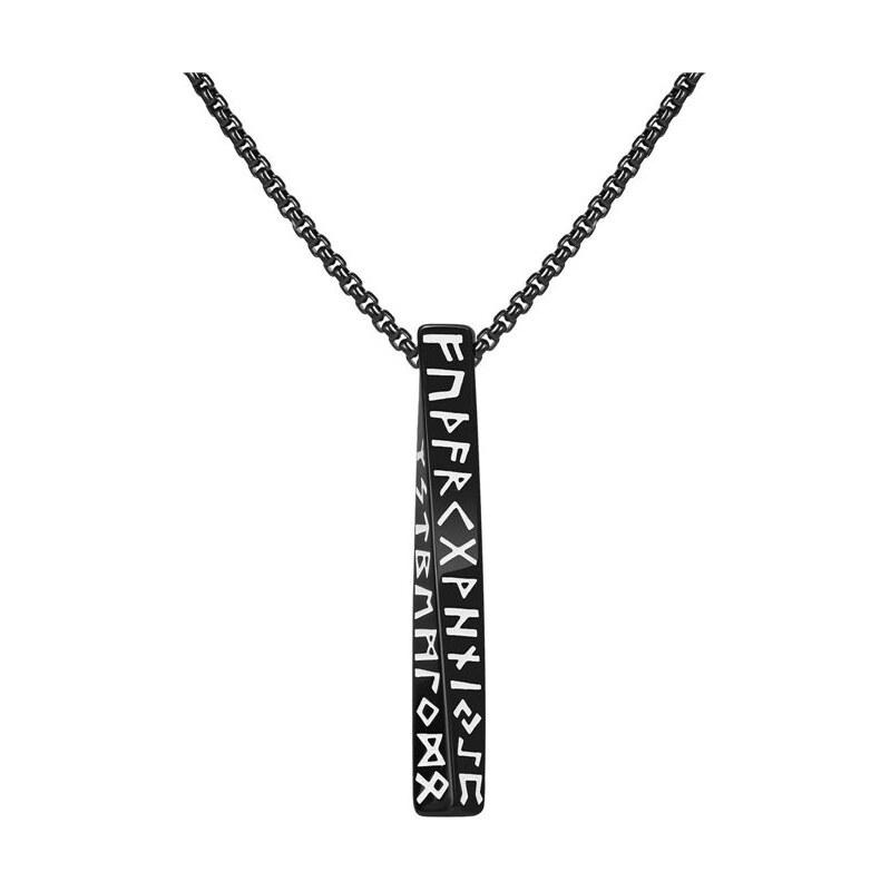 Impress Jewelry Prívesok z chirurgickej ocele Runy Futhark Bar Čierny 68299912